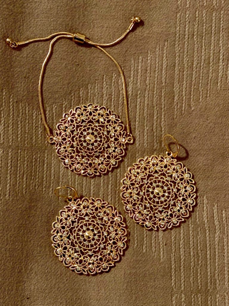 gold medallion earrings