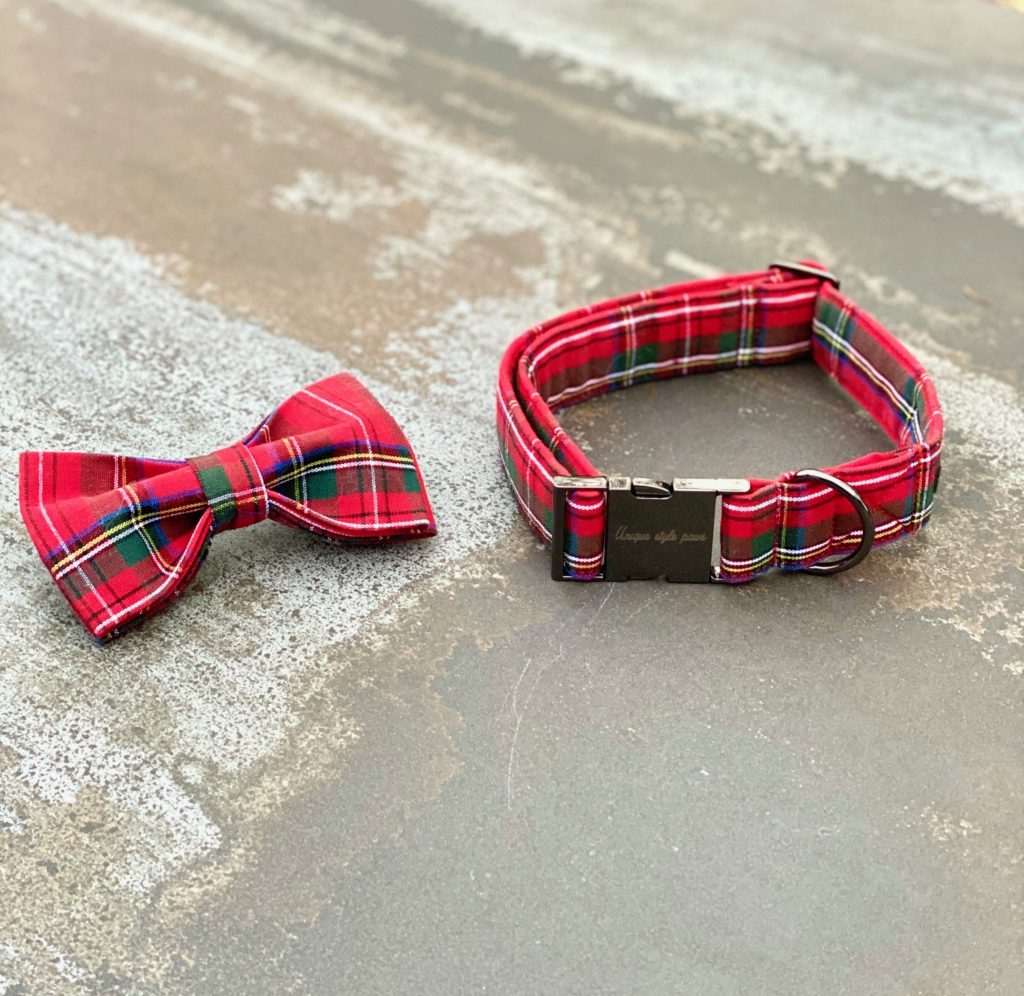 tartan bow tie collar