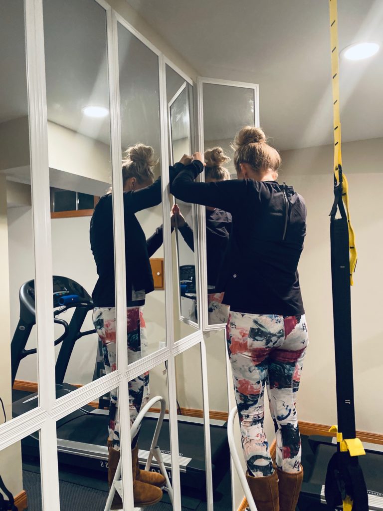 DIY Mirror Wall - Home Gym on a Dime - We Bought a Mountain!
