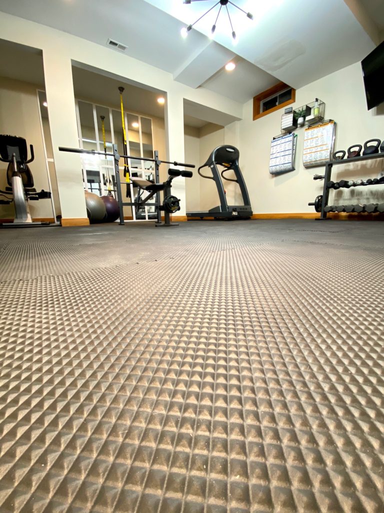 Diy Gym Floor Home Gym On A Dime A Midlife Style Home Hobby Blog