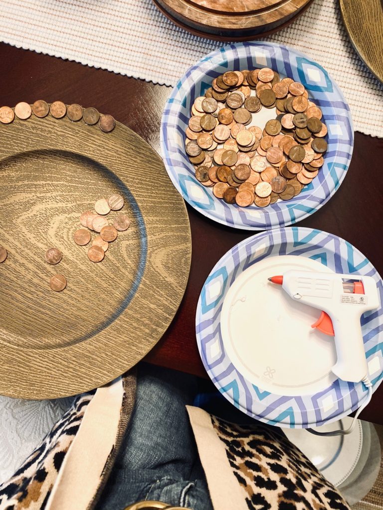 DIY penny plate charger