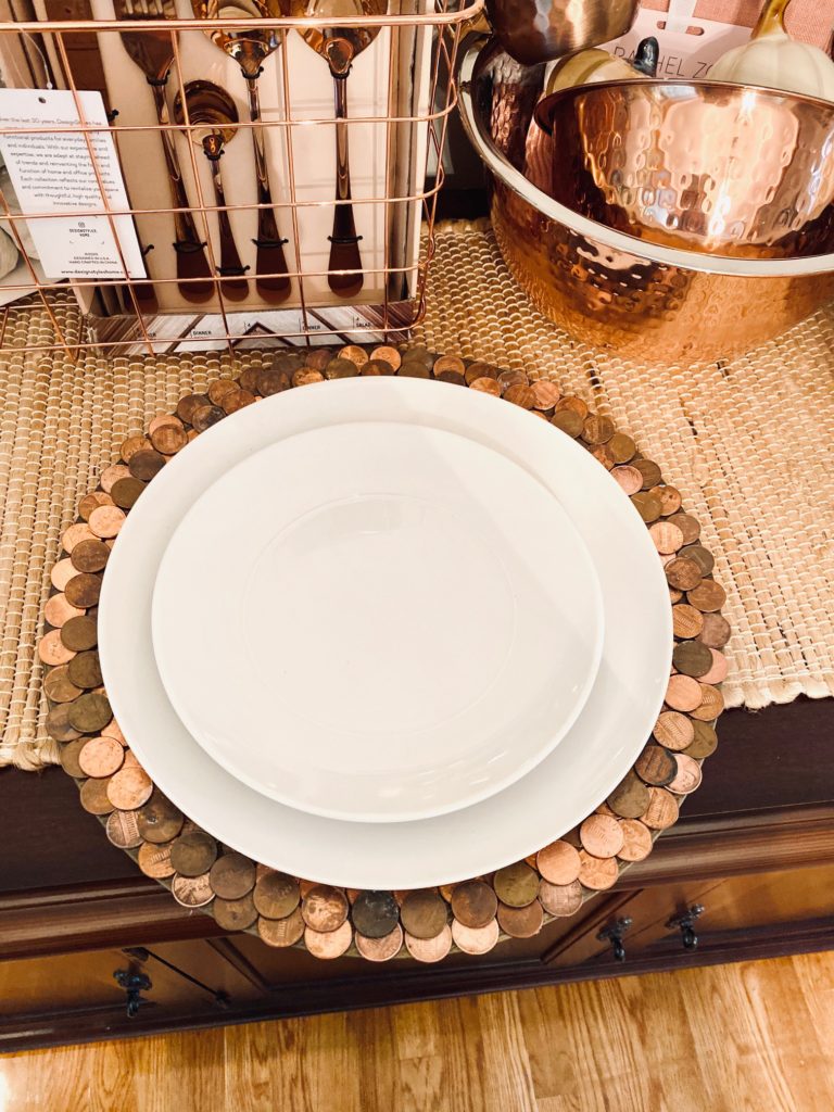 DIY Penny charger plate