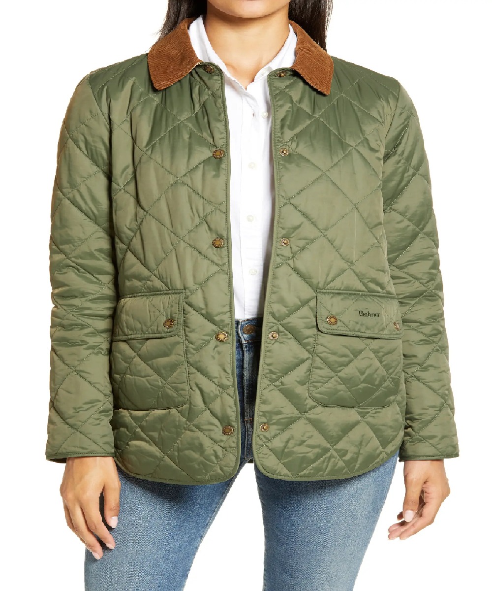 Green barbour quilted jacket