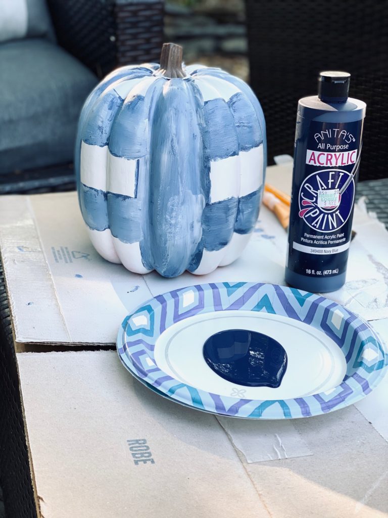 gingham pumpkin DIY