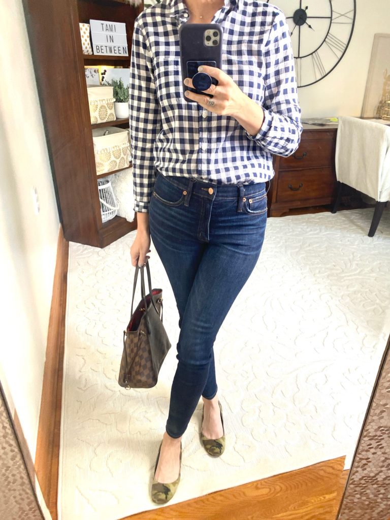 jeans and plaid top