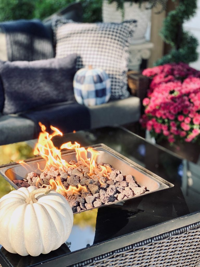 Fall outdoor patio fire pit