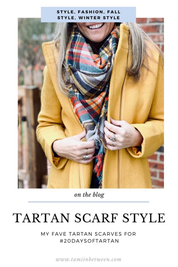 close up of tartan scarf